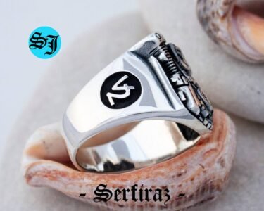 Amazing V2 Skull Motorcycle Engine Solid 925 Sterling Silver Men's Woman's Biker Ring, Harley Davidson Ring, Motorcycle Ring, Harley Davidson