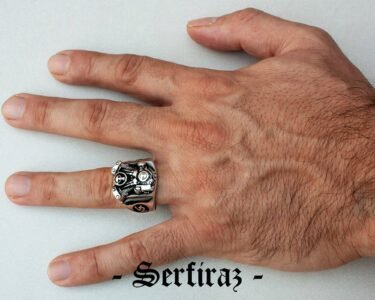Amazing V2 Skull Motorcycle Engine Solid 925 Sterling Silver Men's Woman's Biker Ring, Harley Davidson Ring, Motorcycle Ring, Harley Davidson