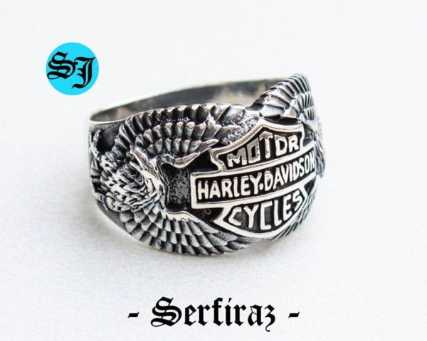 Amazing Harley Davidson Ring, Eagle Ring, Harley Ring, Harley Davidson, Biker Ring, Motorcycle Ring, Statement Ring, Biker Jewelry, Harley Jewelry