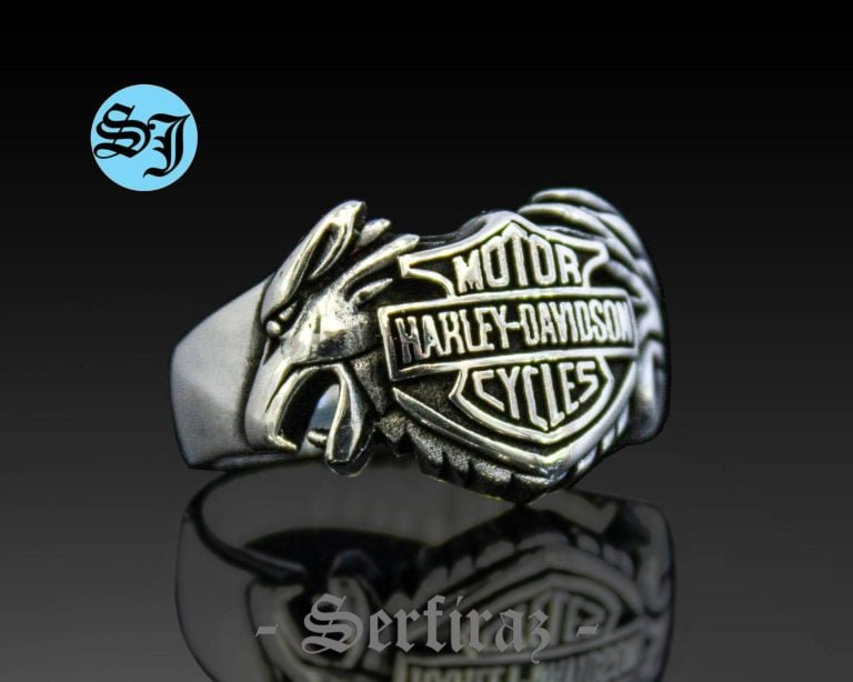 Harley Davidson Ring, Biker Ring, Harley Ring, Harley Jewelry, Motorcycle Ring, Statement Ring, Men's Ring, Silver Biker Ring, Vintage Harley