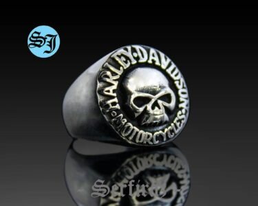 Skull Harley Davidson Ring, Solid Silver Ring, Statement Ring, Harley Davidson, Biker Ring, Motorcycle Ring, Biker Gifts, Gift for Him