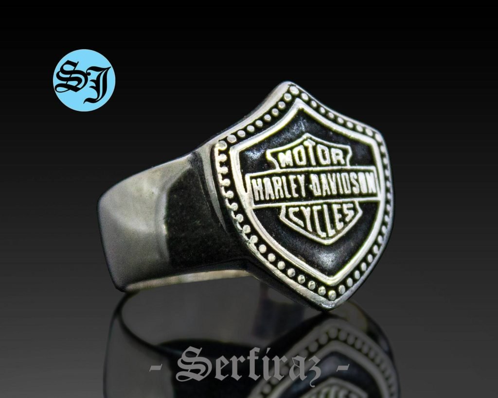 Amazing Vintage Harley Davidson Ring, Biker Ring, Harley Ring, Harley Jewelry, Motorcycle Ring, Statement Ring, Men's Ring, Silver Biker Ring,Harley