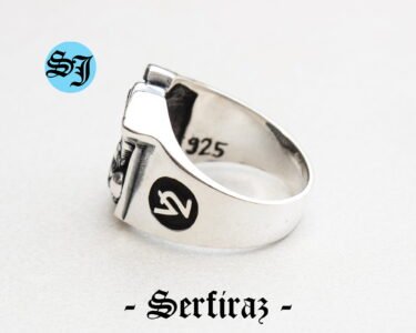 Amazing V2 Skull Motorcycle Engine Solid 925 Sterling Silver Men's Woman's Biker Ring, Harley Davidson Ring, Motorcycle Ring, Harley Davidson