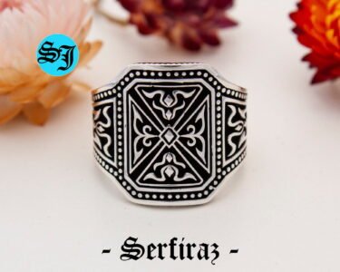 Viking Ring for Men – 925 Sterling Silver Celtic Knot Medieval Shield Ring - Image 3