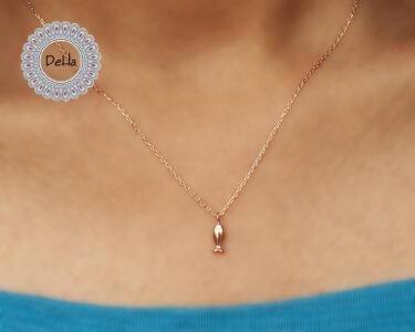 Fish Necklace 925 Sterling Silver – Dainty Rose Gold Pendant, Ocean Jewelry Gift for Her - Image 2