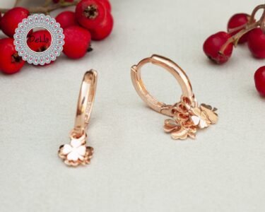 Clover Hoop Earrings 925 Sterling Silver – Dainty Lucky Charm Hoops, Minimal Jewelry Gift for Her - Image 4