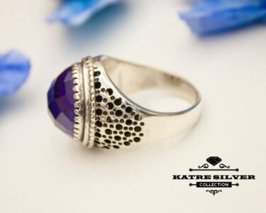 Big Purple Stone Ring, February Ring, Art Deco Amethyst, Purple Gemstone Ring, Purple Amethyst Ring, Amethyst Ring Silver, Amethyst Silver - Image 5