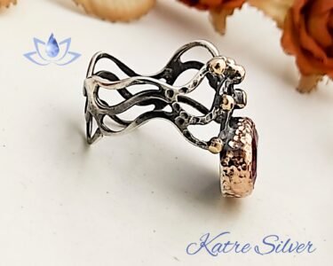 925 Silver Solitare Right Hand Antique Ruby Promise Ring, Jade Stone Ring, Art Deco Ruby Ring, July Birthstone, Ruby Jewelry - Image 6