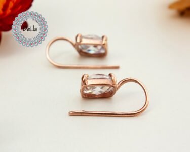 Quartz Crystal Earrings 925 Sterling Silver – Dangle Clear Gemstone Earrings, Minimal Jewelry Gift for Her - Image 4