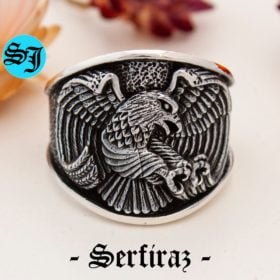 American Eagle Motorcycle Ring, Biker Rings, Silver Eagle, Navajo Ring, Native American Ring, Animal Ring, 925 Silver Ring, Gift Ring