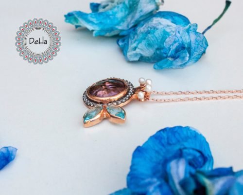 Dainty Aquamarine Shell Fish Necklace, Real Shell Necklace, Fish Necklace, Aquamarine Necklace, Fish Jewelry, Ocean Necklace, Summer Necklace - Image 5