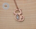 925 Sterling Silver Cat and Fish Necklace, Cat Lover, Silver Cat, Necklace Charm, Cat Gift, Cat Jewellery, Cat Charms, Cat Lover Gifts - Image 6