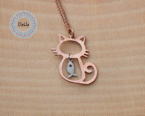 925 Sterling Silver Cat and Fish Necklace, Cat Lover, Silver Cat, Necklace Charm, Cat Gift, Cat Jewellery, Cat Charms, Cat Lover Gifts - Image 6