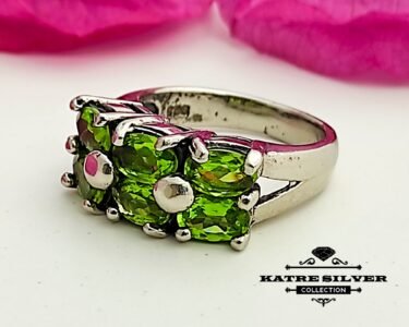 Peridot Ring 925 Sterling Silver – Green Gemstone Avant-Garde Ring, Unique Boho Jewelry Gift for Her - Image 3