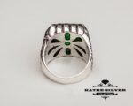 Big Statement Ring Unique Mens Ring Celtic Handcrafted Silver Rings Massive Ring Unique Mens Ring Green Silver Ring Turkish Statement Ring - Image 7