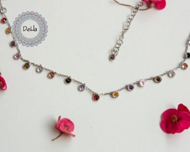 Cz Dangle Necklace, Multicolor Necklace, Dangle Necklace, Multi Colored, Cz Necklace, Colorful Necklace, Dangling Necklace, Summer Necklace