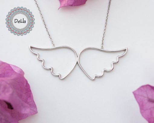 925 Sterling Silver Angel Wing Necklace, Angel Wing, Angel Wing Charm, Angel Wing Jewelry, Angel Wing Pendant, Wing Pendant, Silver Wing