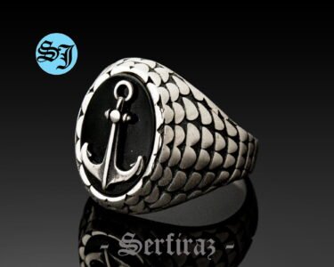 anchor ring for men 925 sterling silver nautical ring