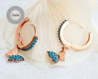 Dainty Butterfly Hoop Earrings, Butterfly Hoops, Hoop Earrings, Dangle Earrings, Butterfly Earrings, Butterfly Jewelry, Dainty Earrings, Hoops - Image 5