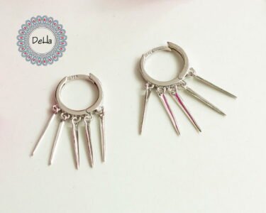 Dangle Hoop Earrings 925 Sterling Silver – Long Cluster Drop Earrings, Statement Jewelry Gift for Her - Image 4