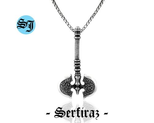 925 Sterling Silver Battle Axe Necklace, Mens Necklace, Gothic Necklace, Viking Axe, Norse Necklace, Gift for Him