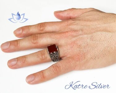 Aqeeq Ring, Agate Ring, 925 Silver Ring, Men Silver Ring, Mens Stone Ring, Unique Mens Ring, Agate Stone Ring, Gift for Him - Image 4
