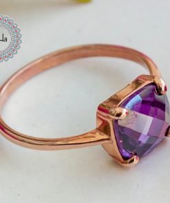 Amethyst Purple Ring, Small Amethyst Ring, February Birthstone, Small Purple Ring, Wife Amethyst Gift, Small Stackable Ring, Amethyst
