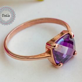 Amethyst Purple Ring, Small Amethyst Ring, February Birthstone, Small Purple Ring, Wife Amethyst Gift, Small Stackable Ring, Amethyst