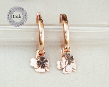 Clover Hoop Earrings 925 Sterling Silver – Dainty Lucky Charm Hoops, Minimal Jewelry Gift for Her - Image 3