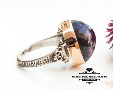 Amethyst Statement Ring, Unique Amethyst Ring, Purple Amethyst Ring, Amethyst Ring, Amethyst Jewelry, Anniversary Ring, Amethyst Silver Ring - Image 7