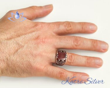 Aqeeq Ring, Agate Ring, 925 Silver Ring, Men Silver Ring, Mens Stone Ring, Unique Mens Ring, Agate Stone Ring, Gift for Him - Image 2