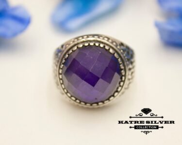 Big Purple Stone Ring, February Ring, Art Deco Amethyst, Purple Gemstone Ring, Purple Amethyst Ring, Amethyst Ring Silver, Amethyst Silver - Image 3