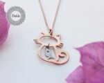 925 Sterling Silver Cat and Fish Necklace, Cat Lover, Silver Cat, Necklace Charm, Cat Gift, Cat Jewellery, Cat Charms, Cat Lover Gifts - Image 3