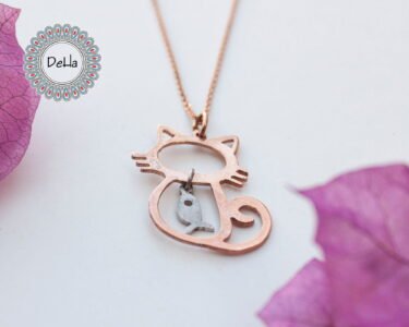 Cat and Fish Necklace 925 Sterling Silver – Cute Cat Pendant Necklace, Cat Lover Gift, Animal Jewelry for Women - Image 3