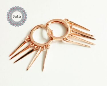 Dangle Hoop Earrings 925 Sterling Silver – Long Rose Drop Earrings, Statement Jewelry Gift for Her - Image 4