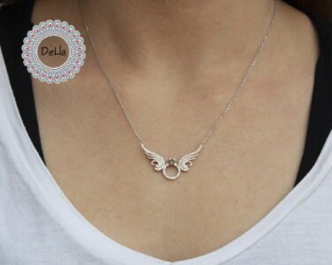 Angel Necklace 925 Sterling Silver – Angel Wing Solitaire Pendant, Dainty Everyday Jewelry Gift for Her - Image 2