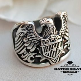 American Eagle Ring, Eagle Ring, American Eagle, Silver Eagle Ring, Mens Silver Ring, Mens Eagle Ring, Eagle Jewelry, American Symbol Ring