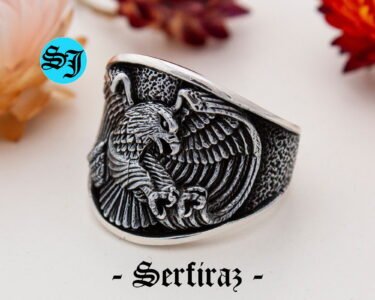 American Eagle Motorcycle Ring, Biker Rings, Silver Eagle, Navajo Ring, Native American Ring, Animal Ring, 925 Silver Ring, Gift Ring - Image 4