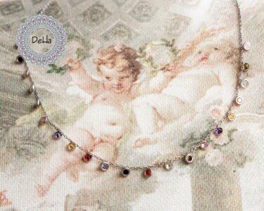 Cz Dangle Necklace, Multicolor Necklace, Dangle Necklace, Multi Colored, Cz Necklace, Colorful Necklace, Dangling Necklace, Summer Necklace - Image 7