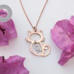 925 Sterling Silver Cat and Fish Necklace, Cat Lover, Silver Cat, Necklace Charm, Cat Gift, Cat Jewellery, Cat Charms, Cat Lover Gifts