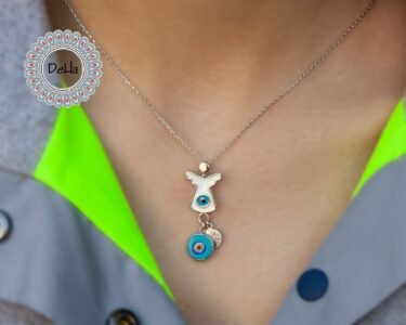 Evil Eye Necklace 925 Sterling Silver – Angel Protection Pendant, Guardian Angel Jewelry Gift for Her - Image 2