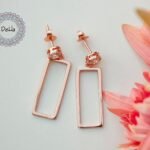 rectangle stud earrings 925 sterling silver minimalist