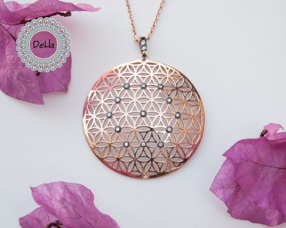 Big Circle Flower Of Life Pendant, Yoga Necklace, Spiritual Necklace, Life Necklace, Circle Necklace, Chakra Pendant, Energy Necklace, Life