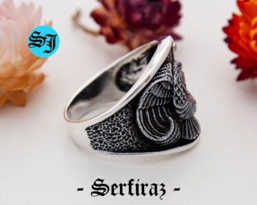 American Eagle Motorcycle Ring, Biker Rings, Silver Eagle, Navajo Ring, Native American Ring, Animal Ring, 925 Silver Ring, Gift Ring - Image 6