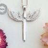Archangel Michael's Sword Necklace, Wing Charm Necklace, Angel Necklace, Wing Jewelry, Silver Wing, Everyday Necklace, Angel Charm, Michael