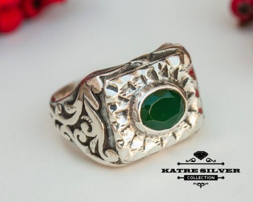 Antique Vintage Silver Green Jade Ring, Jade Ring, Jade Jewelry, Statement Ring, Green Stone Ring, Green Ring, Boho Ring, Vintage Ring, Jade