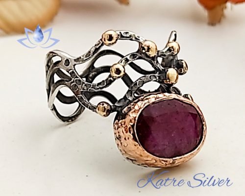 925 Silver Solitare Right Hand Antique Ruby Promise Ring, Jade Stone Ring, Art Deco Ruby Ring, July Birthstone, Ruby Jewelry