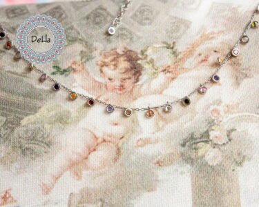 Cz Dangle Necklace, Multicolor Necklace, Dangle Necklace, Multi Colored, Cz Necklace, Colorful Necklace, Dangling Necklace, Summer Necklace - Image 4