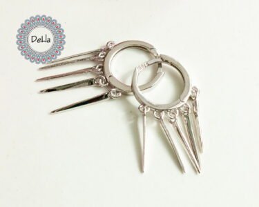 Dangle Hoop Earrings 925 Sterling Silver – Long Cluster Drop Earrings, Statement Jewelry Gift for Her - Image 3