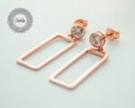 Elegant Stud Rectangle Earrings, Rectangular Earrings, Elegant Stud, Elegant Stud Earring, Elegant Studs, Rectangle Earrings, Earrings - Image 2